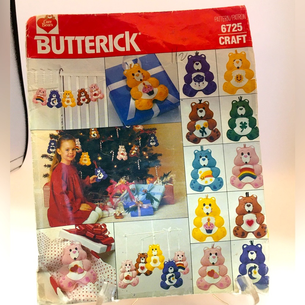 Vintage BUTTERICK Craft Sewing Pattern / Care Bears Ornaments